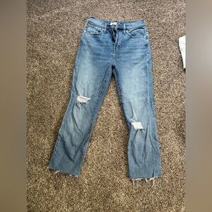 Distressed Blue Women's Madewell Jeans